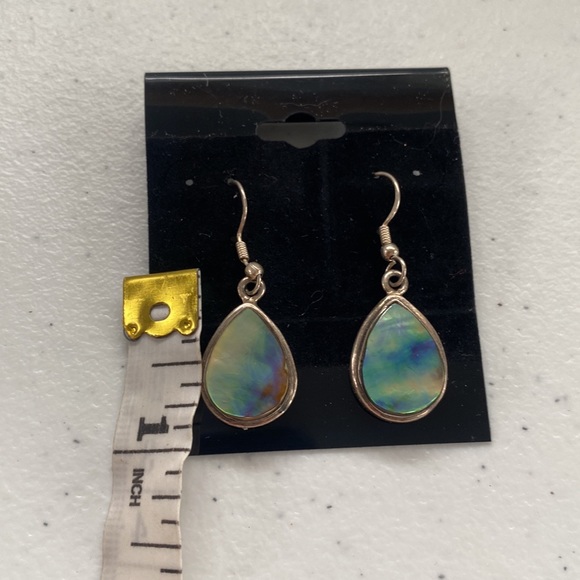 Beautiful Hand Crafted Sterling Silver and Tear Drop Abalone Earrings - Picture 5 of 9
